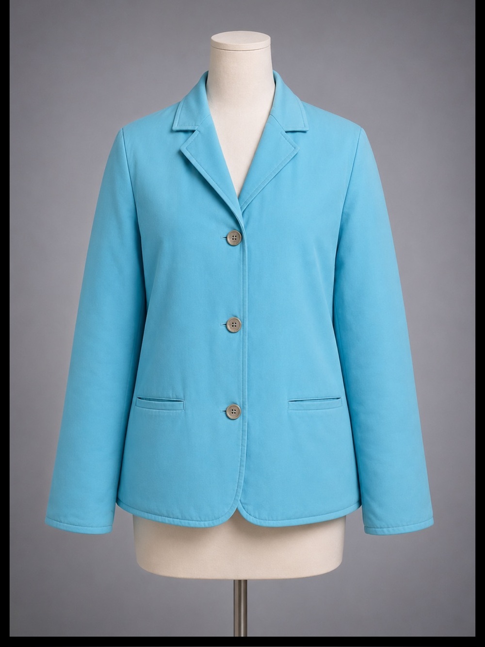 CA Sport Quilted Silk Jacket Light Blue Button Front Lightweight Women’s Jacket